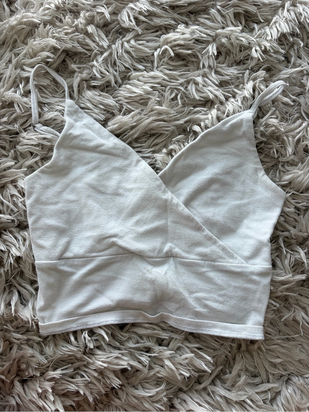 Hollister White Crossover Cropped Cami